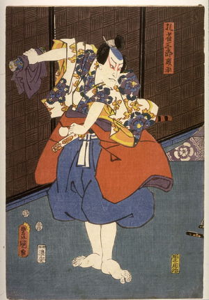 Utagawa Kunisada: Actor as Kujaku Saburo Narihira, panel of a polyptych - Legion of Honor