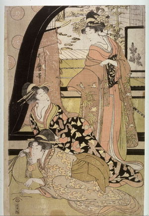 Kitagawa Utamaro: Women Drawing Strings for Prizes, right panel of a triptych - Legion of Honor