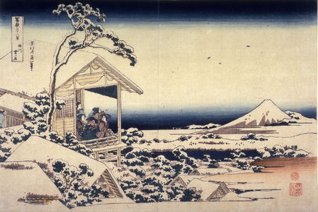 Katsushika Hokusai: Fuji on a Snowy Morning from Koishikawa, from the series Thirty-Six Views of Mount Fuji - Legion of Honor