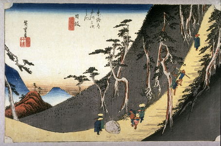 Utagawa Hiroshige: The Sayo Mountains near Nissaka (Nissaka sayo no nakayama), no. 26 from the series Fifty-three Stations of the Tokaido (Tokaido gosantsugi no uchi) - Legion of Honor