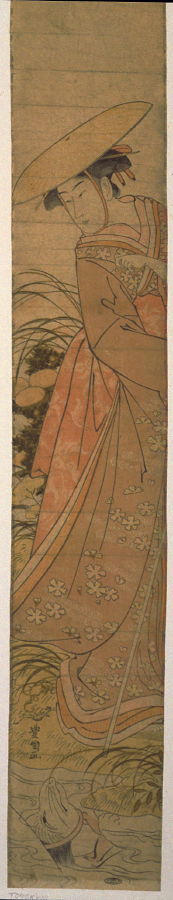 Utagawa Toyokuni I: Kuzunsha Seeing Her Fox Face Reflected in a Stream - Legion of Honor