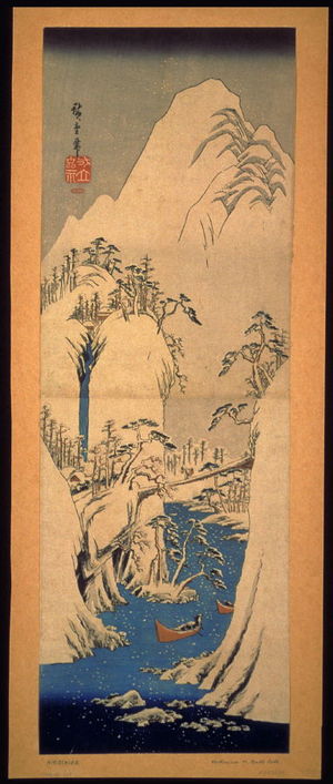 Utagawa Hiroshige: Snow in the Kiso Gorge - Legion of Honor