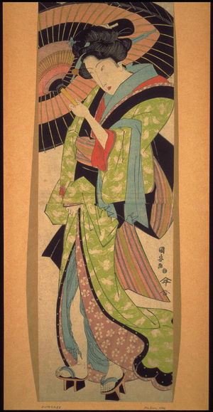 Utagawa Kuniyasu: Geisha with Umbrella - Legion of Honor