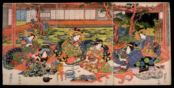 Keisai Eisen: Courtesans Watching Women Play the Hand-game Ken - Legion of Honor