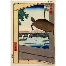 歌川広重: Mannen Bridge in Fukagawa (Fukagawa Mannenbashi), no. 51 from the series One Hundred Views of Famous Places in Edo (Meisho Edo hyakkei) - Legion of Honor
