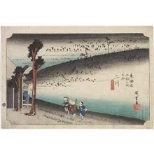 Utagawa Hiroshige: The Sarugababa Area near Futagawa (Futagawa sarugababa), no. 34 from the series Fifty-three Stations of the Tokaido (Tokaido gosantsugi no uchi) - Legion of Honor