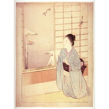 Gekko: Untitled frontispiece from a novel (Young woman kneeling by window...), - Legion of Honor
