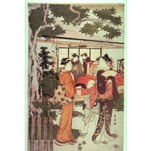 歌川豊国: Women Visiting the Bird and Flower Tea House, panel from a triptych - Legion of Honor