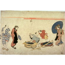 無款: [Street scene with a fish seller cutting a binto] - Legion of Honor