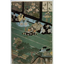 Utagawa Kuniyoshi, 歌川国芳 (Utagawa Kuniyoshi)による浮世絵「Central panel of a triptych (theater scene)」