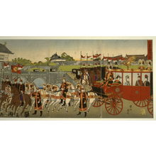 豊原周延: The Emperor Meji Leaving the Palace on the Occasion of his Marriage - Legion of Honor