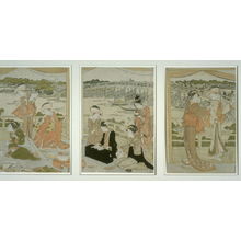 Utagawa Toyokuni I: A Young Boy of the Tomimoto Clan Chanting in a Teahouse Overlooking the Sumida River - Legion of Honor