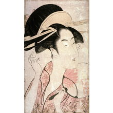 Kitagawa Utamaro: Portrait of a Woman with a Fan (half-length) - Legion of Honor