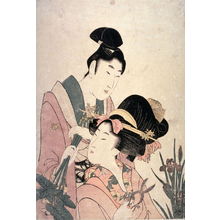 喜多川歌麿: Couple Arranging Irises and Yellow Flowers - Legion of Honor