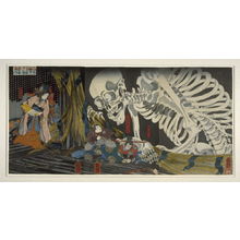 Utagawa Kuniyoshi: Mitsukuni Defying the Skeleton-Specter - Legion of Honor