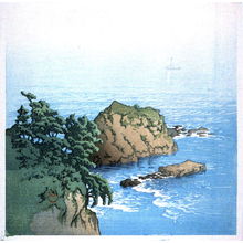 川瀬巴水: Sea Coast at Atami - Legion of Honor