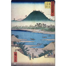 Utagawa Hiroshige: Fuji River from Iwafuchi Hill near Kambara (Kambara iwafuchi no oka yori fujikawa chobo), no. 16 from the series Famous Places near the Fifty-three Stations of the Tokaido (Gojusantsugi meisho zue) - Legion of Honor