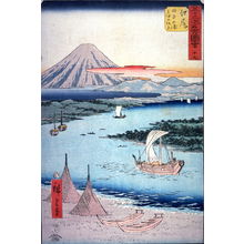 Utagawa Hiroshige: Tago Bay and the Mio Pines near Ejiri (Ejiri tago no ura mio no matsubara), no. 19 from the series Famous Places near the Fifty-three Stations of the Tokaido (Gojusantsugi meisho zue) - Legion of Honor