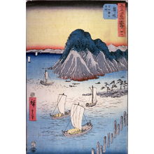 歌川広重: Ferry Boats off Imagiri near Maisaka (Maisaka imagiri kaijo funawatashi), no. 31 from the series Famous Places near the Fifty-three Stations of the Tokaido (Gojusantsugi meisho zue) - Legion of Honor