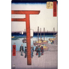 Utagawa Hiroshige: Seven-Ri Ferry at Atsuta, Miya (Miya atsuta no eki shichiri no watashiguchi), no. 42 from the series Famous Places near the Fifty-three Stations of the Tokaido (Gojusantsugi meisho zue) - Legion of Honor