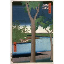 歌川広重: Paulownia Grove at Akasaka (Akasaka kiribatake), no. 48 from the series One Hundred Views of Famous Places in Edo (Meisho edo hyakkei) - Legion of Honor