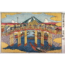 Utagawa Kuninao: View of Nihon Bridge (Nihombashi no fukei) from the series New Peerspective Pictures (Shimpan ukie) - Legion of Honor