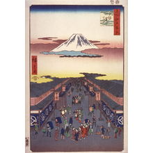 歌川広重: Suruga Street (Surugacho), no. 8 from the series One Hundred Views of Famous Places in Edo (Meisho edo hyakkei) - Legion of Honor
