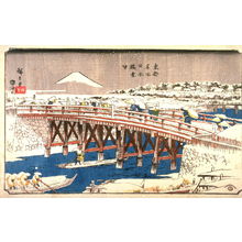 Utagawa Hiroshige: Nihon Bridge in Snow (Nihonbashi setch?), from the series Famous Places in the Eastern Capital (T?to meisho) - Legion of Honor