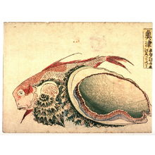 葛飾北斎: Okitsu, no. 18 from an untitled Tokaido series (reissue of Hokusai's Tokaido series for poetry circle of Okazaki) - Legion of Honor