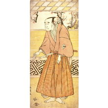 勝川春英: Onoe Matsusuke II as a Lord Holding a Fan, panel of a polyptych - Legion of Honor