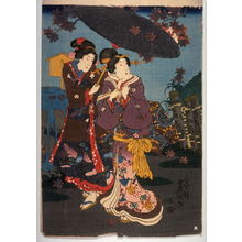 Utagawa Kunisada: Two women viewing maple leaves - Legion of Honor