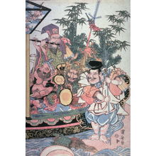 Utagawa Kuniyasu, 歌川国安 (Kuniyasu)による浮世絵「Treasure ship with the Seven Lucky Gods」