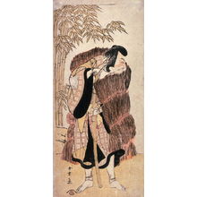 勝川春章: Danjuro V as Kagekiyo Dressed in a Straw Robe, panel of a polyptych - Legion of Honor