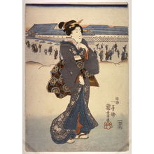 Utagawa Kuniyoshi: Geisha strolling near Hongo - Legion of Honor