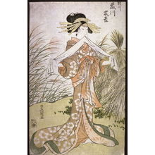 Utagawa Toyokuni I: Fujikawa Tomokichi as Umegawa, panel of a polyptych - Legion of Honor