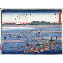 Utagawa Hiroshige: Shimada, no. 24 from a series of Fifty-three Stations of the Tokaido (Tokaido gojusantsugi) - Legion of Honor