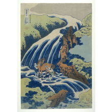 葛飾北斎: Yoshitsune - Horse Washing in Fall - From Waterfall Series - Legion of Honor