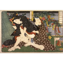 Japanese Print "Couple making love beside mosquito net" by Utagawa Kunisada, 歌川国貞 (Utagawa Kunisada)