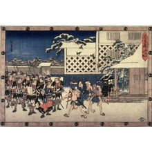 Utagawa Hiroshige: Taking the Head, Act 11, Scene 4 (Youchi yon hikitori) from the play Storehouse of Loyalty (Chushingura) - Legion of Honor