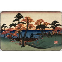 歌川広重: [Viewing Autumn Leaves on Hills Above Edo Bay], from a series Famous Places in the Eastern Capital (Toto meisho) - Legion of Honor