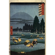 Utagawa Hiroshige: Distant View of Oyama from Ono in Hoki Province (Hoki ono oyama embo), from the series Pictures of Famous Places in the Sixty-odd Provinces (Rokujuoshu meisho zue) - Legion of Honor