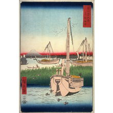 Utagawa Hiroshige: The Ocean near Tsukuda in Edo (Toto tsukuda oki, from the series Thirty-six Views of Mt. Fuji (Fuji sanjurokkei) - Legion of Honor