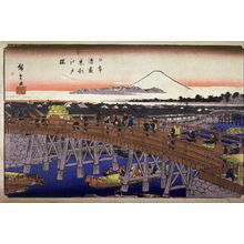 歌川広重: Nihon Bridge in Edo (T?to Nihonbashi), from the series Ports of Japan (Nihon minato zukushi) - Legion of Honor