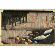 Utagawa Hiroshige: Spring Rain at Tsuchiyama (Tsuchiyama haru no ame), no. 50 from the series Fifty-three Stations of the Tokaido (Tokaido gosantsugi no uchi)Spring Rain at Tsuchiyama (Tsuchiyama haru no ame), no. 50 from the series Fifty-three Stations of the Tokaido (Tokaido gosantsugi no uchi) - Legion of Honor