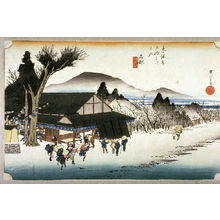 Utagawa Hiroshige: Megawa Village near Ishibe (Ishibe megawa no sato), no. 52 from the series Fifty-three Stations of the Tokaido (Tokaido gosantsugi no uchi) - Legion of Honor