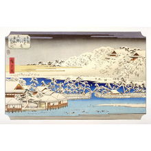 Utagawa Hiroshige: Uneo Toeizan Shinobazu-ike (Toeizan Temple and Shinobazu Pond, Ueno) - Pl. B from the portfolio Eight Snow Scenes in the Eastern Capital - Legion of Honor