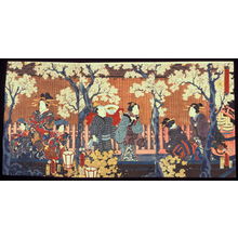 歌川国貞: Flowers: Night Cherry Blossoms in the Yoshiwara District (Hana), from the series An Eastern Genji in Snow, Moon, and Flowers (Azuma genji setsugekka no uchi) - Legion of Honor