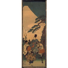歌川広重: Narihira and Attendants Pass Mt. Fuji on Their Eastern Journey - Legion of Honor