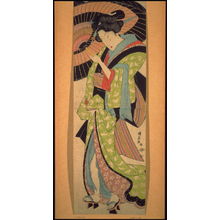 Utagawa Kuniyasu: Geisha with Umbrella - Legion of Honor