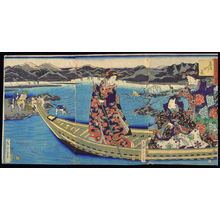 Tsukioka Yoshitoshi: The Tama River (Tamagawa no kei), from the series People of Edo Dressed as Genji in Ancient Purple (the Purple of Edo) ( Edo-murasaki yatsushi Genji) - Legion of Honor